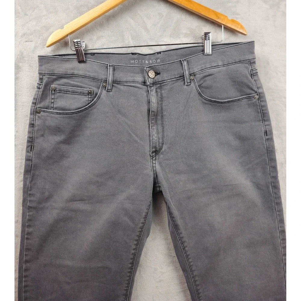Mott And Bow Mens Stretch Slim Fit‎ Stone Gray Zipper Jeans Size 36x31.5